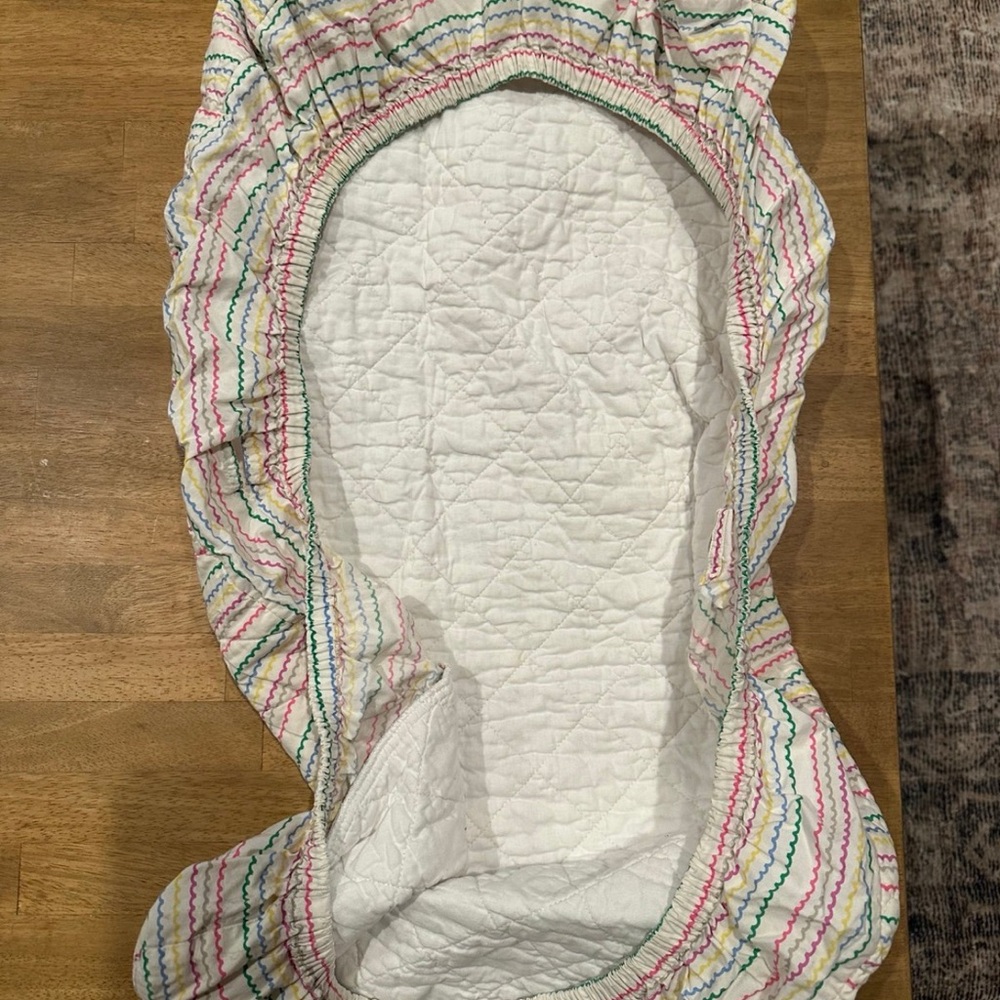 Land of Nod rainbow Scallop Striped Baby changing pad Cover
